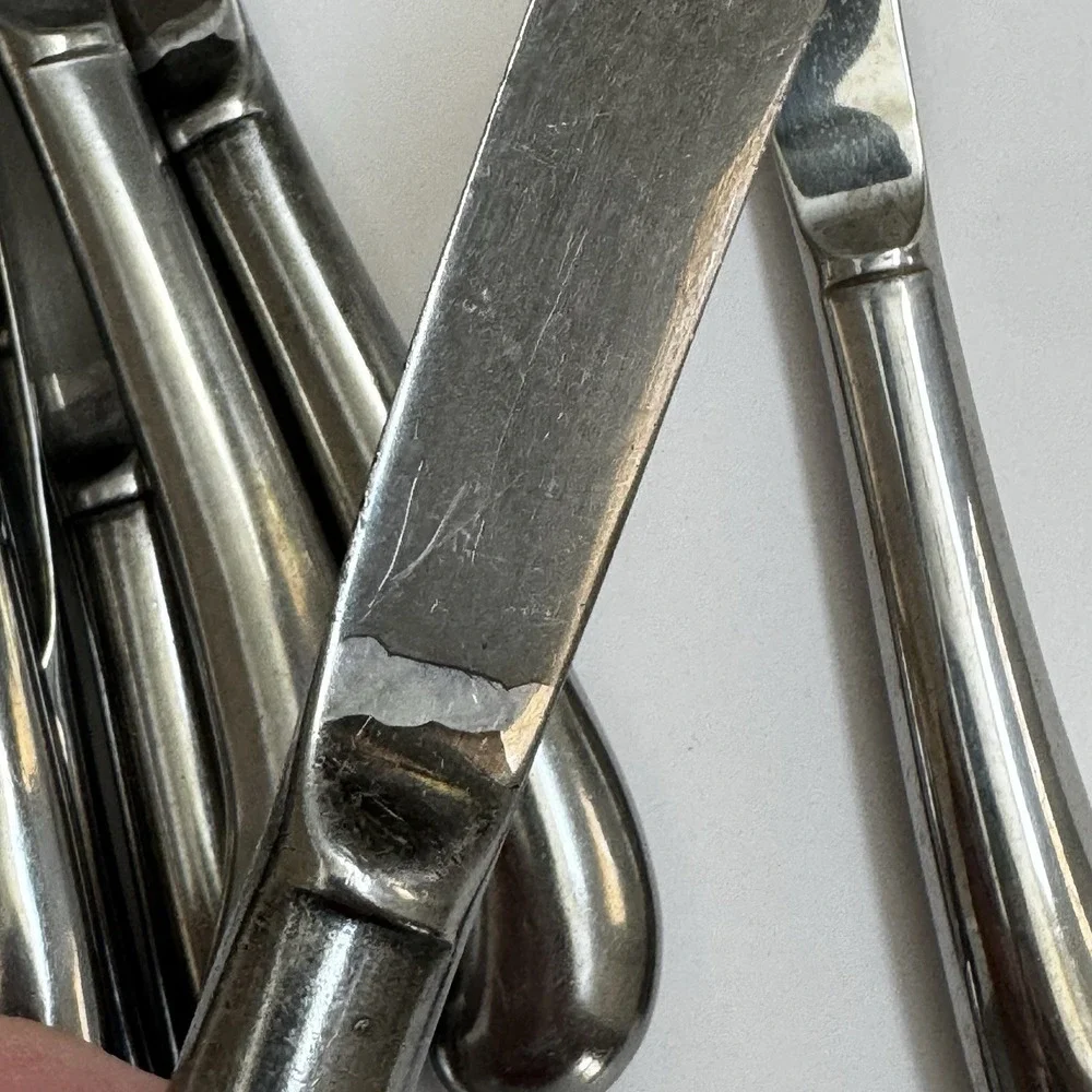 Excel stainless Brookfield lot of 13 pistol handle dinner knives 9‎ 1/4